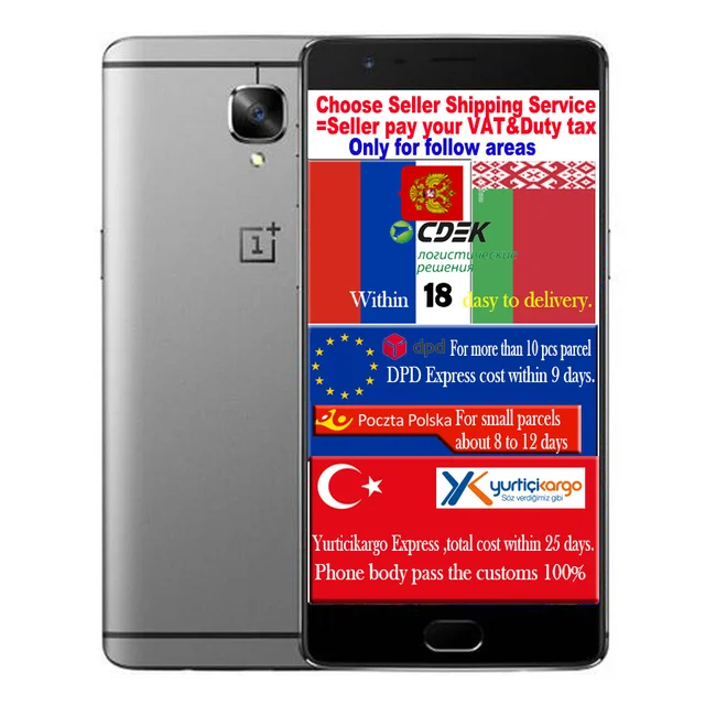 Оригинал Oneplus 3 Т 3 Т Qualcomm Snapdragon 821 CPU 6 Г RAM 128 Г ROM Мобильный Телефон 5.5 inch 1920*1080 16.0 М CAM 3400 мАч Батареи мобильный