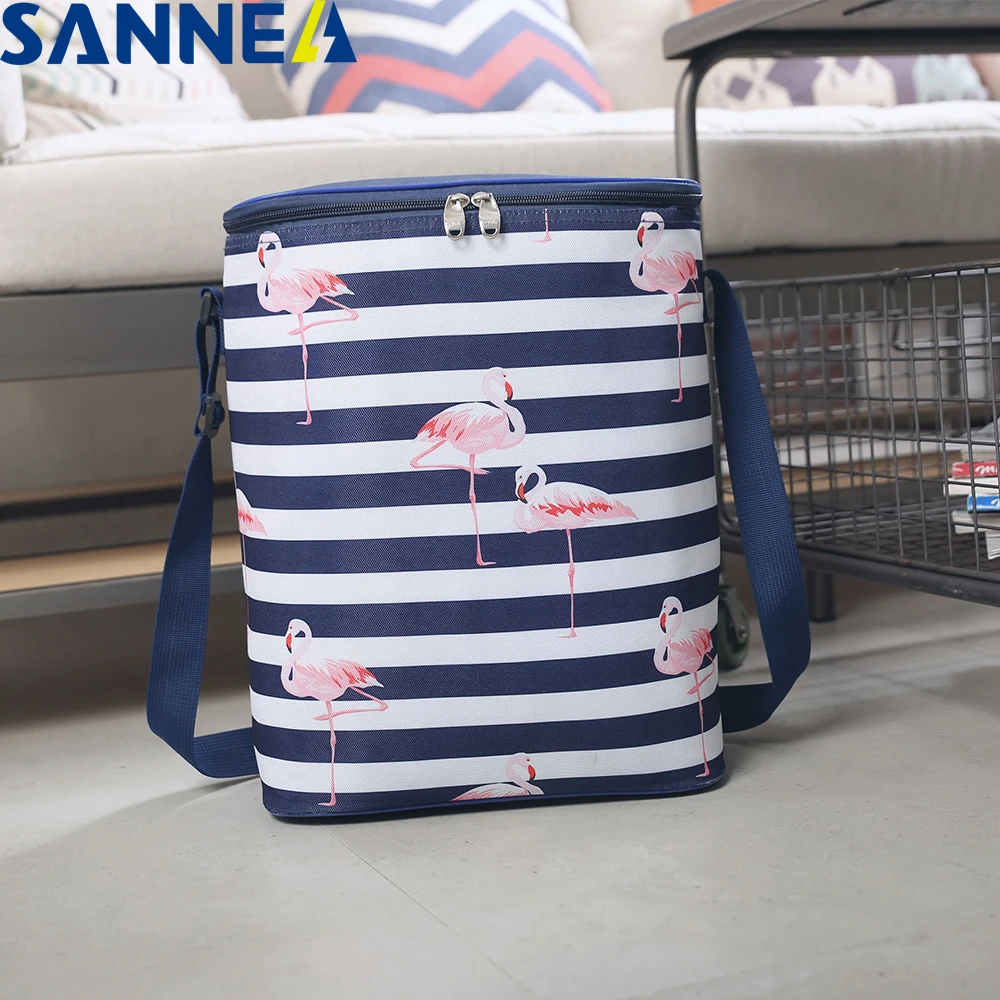 

SANNE Flamingos Luxury Food Fresh Keep Lunch Box Bag Polyester Waterproof Picnic Travel Storage Thermal Insulated Lunch bag