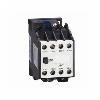 

AC Motor Contactor Relay Starter Ui 660V 2NC+2NO 4 Pole 110V 220V 380V 50Hz Coil Volt Ith 10A JZC1-22 DIN Rail Mount Contactor