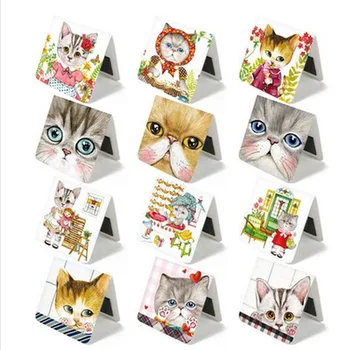 

12 Pcs/Lot Cats Magnetic Bookmark Creative cute cat magnetic bookmarks