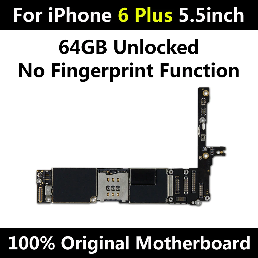 

Original Motherboard For iPhone 6 Plus 5.5inch 64GB Unlock Full Chips IOS Installed Mainboard No Touch ID Logic Board