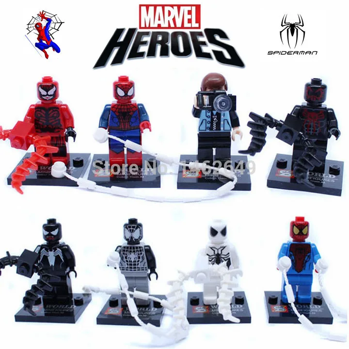 

8pcs/set Spider Man SY188 Avengers Building Block Brick Figure Learning Toys