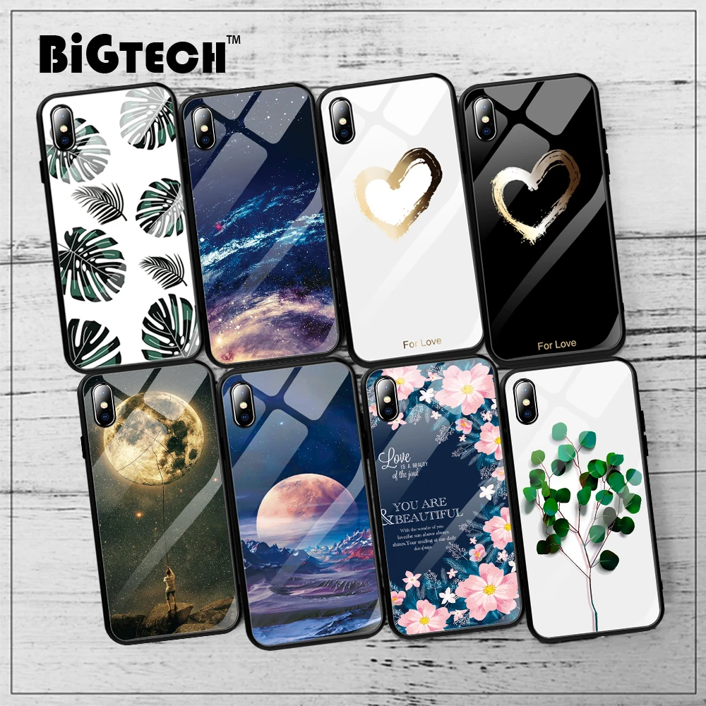 

Fashion Pattern Plating Soft Edge Tempered Glass Case for iPhone 7 6s 8 Plus XR Xs Max X Cover Case Thin Coque for iphone xr xs
