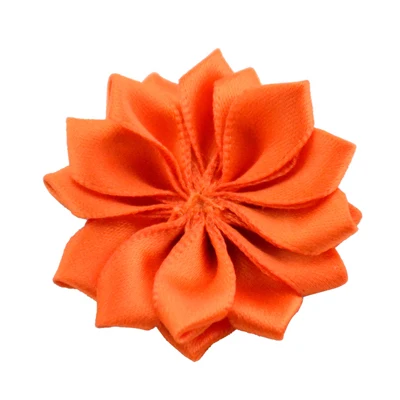 Упаковка 20 шт./партия ручная работа диаметр 3,8 см лента из ткани Искусственный цветок розы DIY для свадебная бутоньерка Цветы Аксессуары для волос - Цвет: Orange