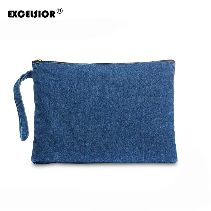 EXCELSIOR Новинка 2019 женские холщовые клатчи синие джинсовые Bolsa Feminina Женские