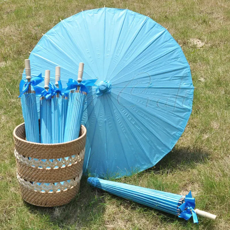 [ Fly Eagle ]30pcs/lot Blue 84CM Parasol Paper Umbrella Wedding Party