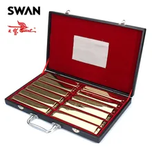 Swan SW24-12TJ Gold Color 24 Holes 12 Keys Harmonicas Set In Gift Box Professional Performance Woodwind Musical Instruments Set