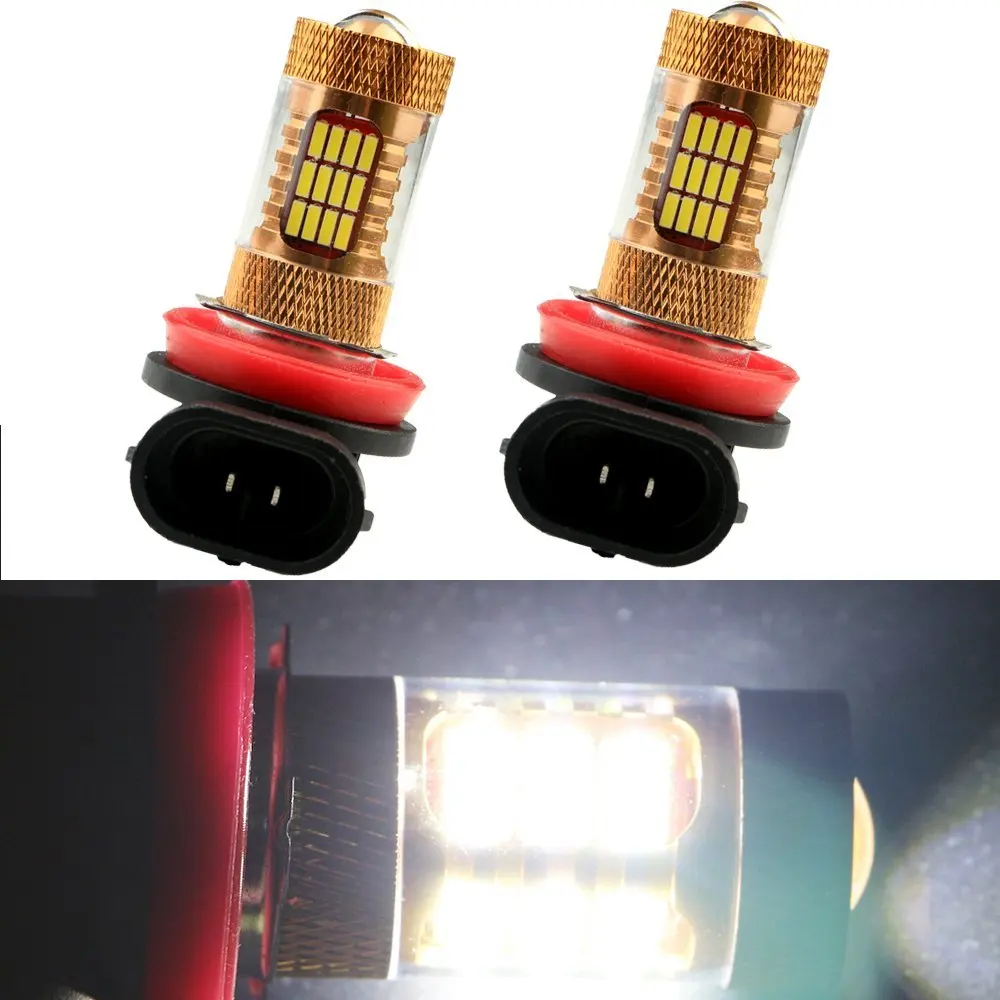 

2-Pack White H11 4014 54SMD Fog Light Lamp LED Car Replacement Bulb DRL With Lens DC12V - DC24V