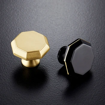 

2PCS Gold Antique Brass Octagon Knobs Cabinet Knob Handle Dresser Knobs Drawer Pulls Kitchen Furniture Hardware JF1901