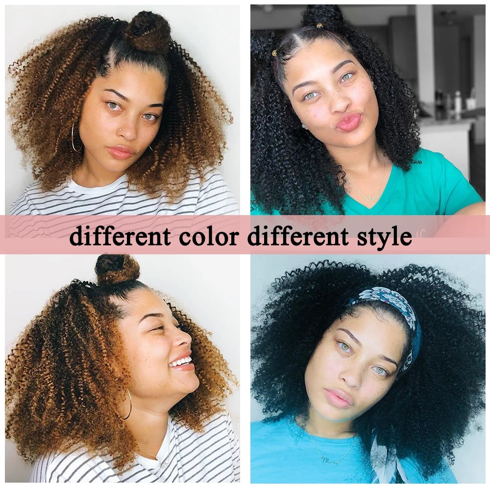 Cabelo encaracolado kinky mongol afro tecer com