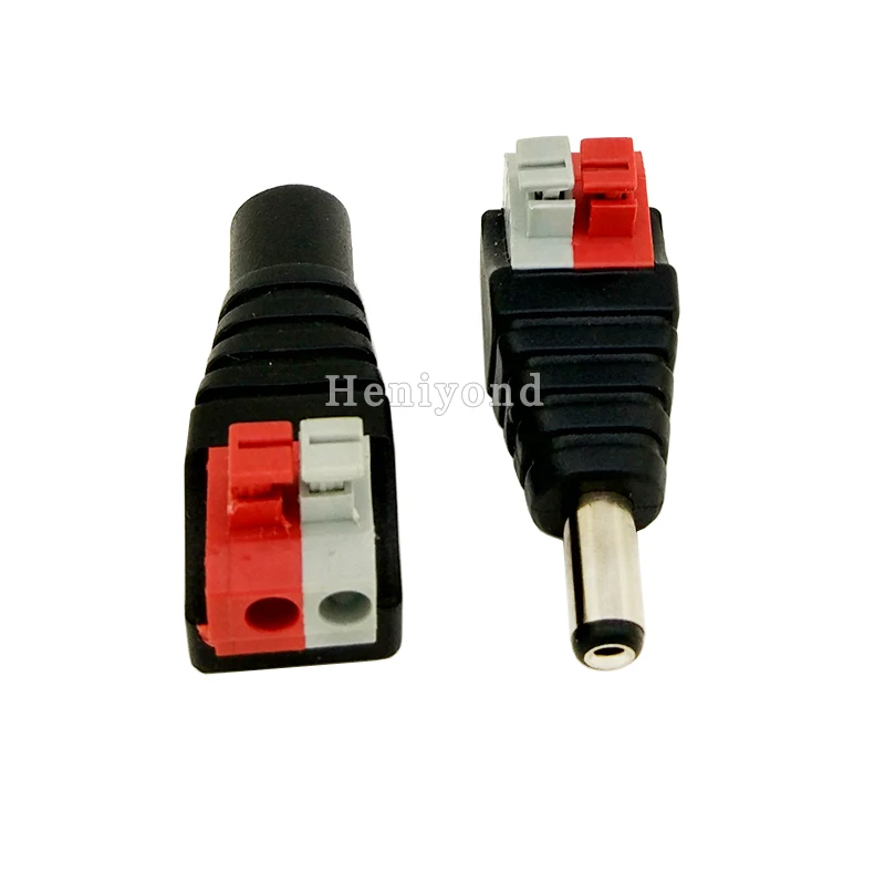 10Pairs DC Connector for LED Strip Design Clip Spring Connector 5.5*2.1mm Male and Female DC Connector Adapter