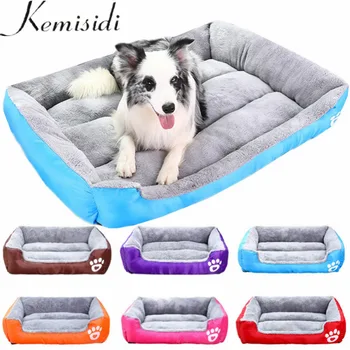 Kemiidi animal de compagnie chien lit tapis chauffant chien maison doux matériel nid chien paniers automne et hiver chaud chenil pour chat chiot grands animaux