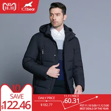 ICEbear 2018 new winter men s jacket with high quality fabric detachable hat for male s