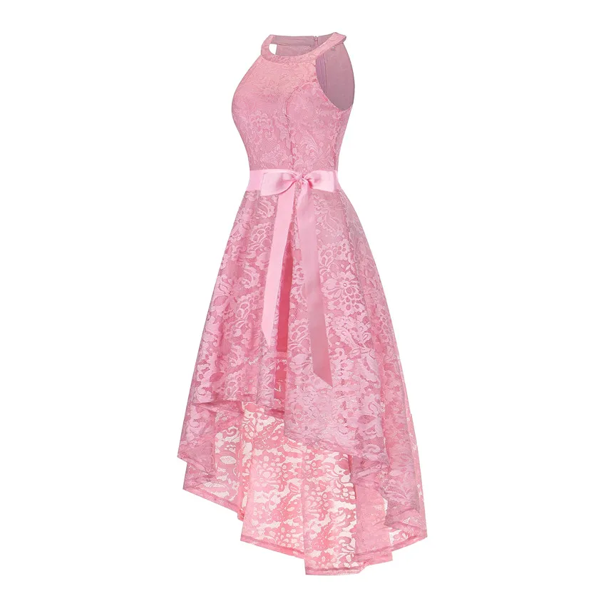 OML526F# спереди Короткие Длинные Сзади Розовый Холтер Лук вечерние платья одноклассник партии платье на выпускной вечер модная одежда Китай