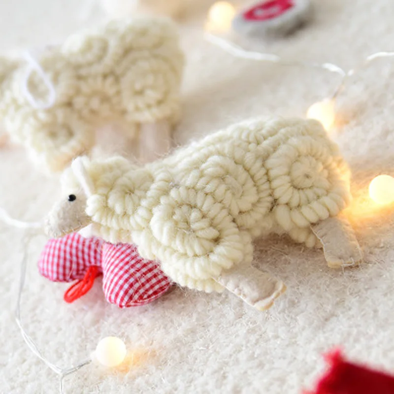 

Nordic style handwork Curly sheep Christmas Tree Pendant Hanging Ornament Felt Sheep Home Christmas Decoration gift
