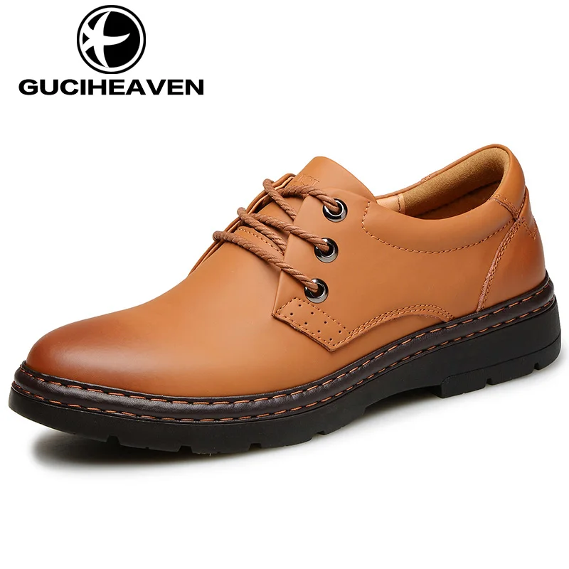 Homens Tornozelo Botas de Couro Genuíno de Alta Qualidade Men Work & Sapatos de Inverno Botas De Segurança Botas De Borracha Para Os Homens Trabalham Sapatos GQPZ6802