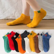 10 шт = 5 пар мужские Для женщин короткие носки однотонные черные/белые женские укороченные носки на лето и весну для девочек простая унисекс короткие носки