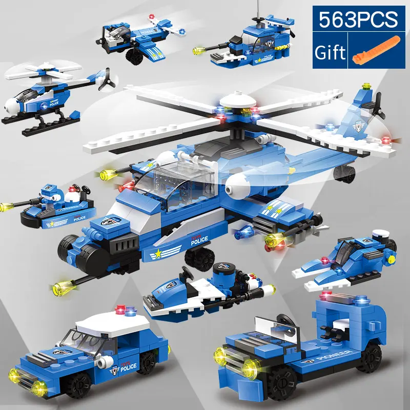 Новая городская полицейская серия Coast Patrol маленькие строительные блоки 554 858 шт