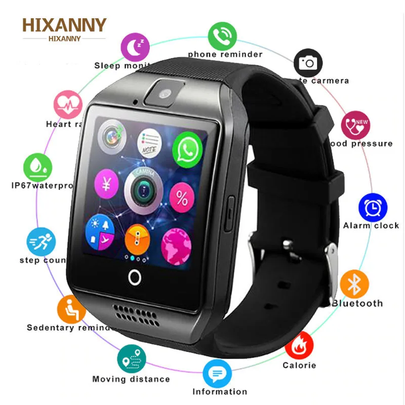 

2019 new Q8 Smart Watch OLED Color Screen men Fashion Fitness Tracker Heart Rate Blood Pressure Oxygen Smartwatch Reloj para IOS