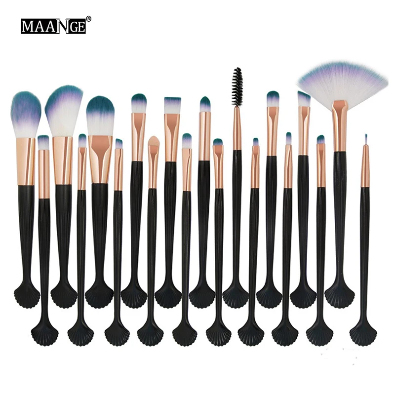 

20Pcs Makeup Brushes Set Power Eye Shadow Brow Lip Concealer Fan Cosmetic Eyes Face Shell Make Up Brush Tool Kit