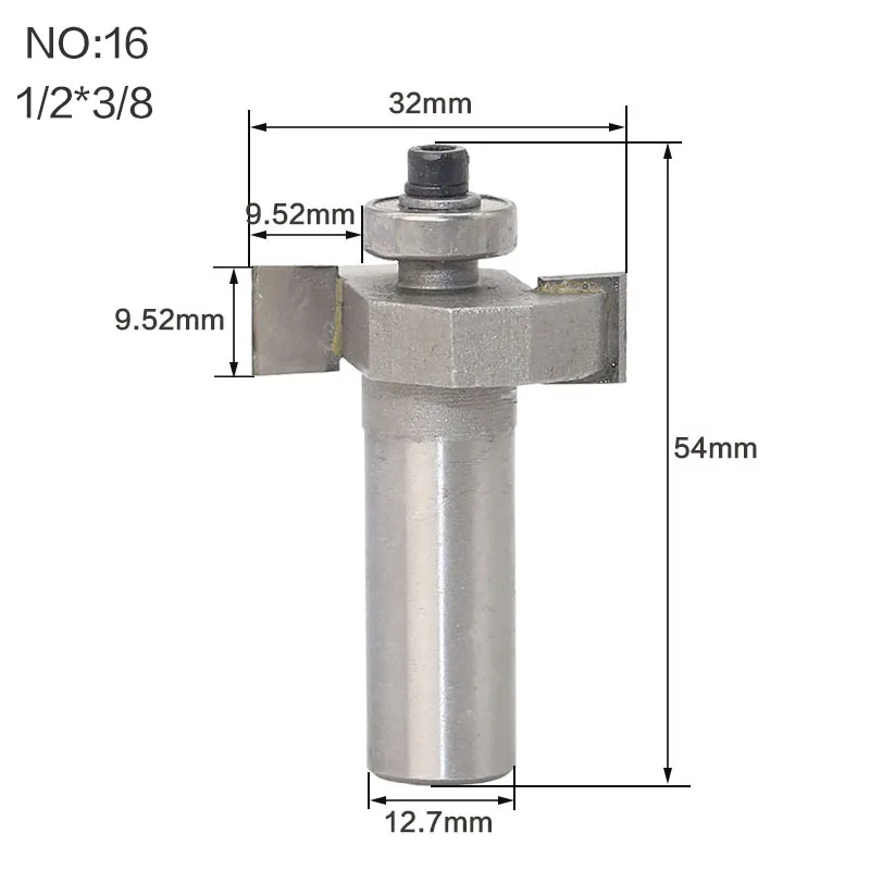 1/" 1/2 конических фрез высокое качество «Т» Тип печенья совместных слот резак соединять/долбежные фрезы Резак работы по дереву - Длина режущей кромки: NO16