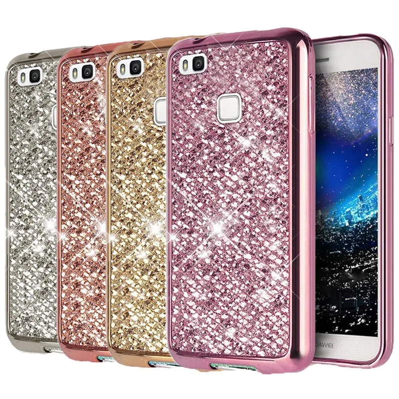 

Sexy Glitter Bling Soft Case Cover for HUAWEI P20 Lite Pro P10 Lite P20Lite Plating Dropproof Full Protect Silicone Shell