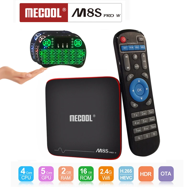 

M8S PRO W Android 7.1 Smart Android TV Box 2G RAM 16G ROM Amlogic S905W Support WiFi H.265 4K HD Media player Free Europe IPTV