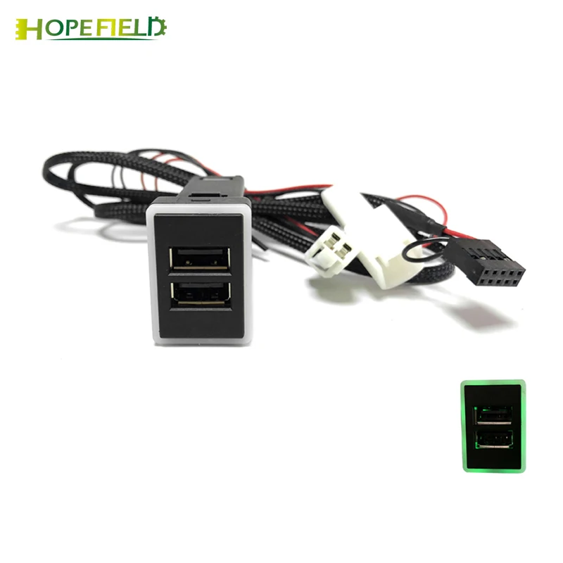 

Car Led Switch Dual USB Ports Charging Button Phone Charger For Toyota Camry Corolla Yaris Highlander Vios Prado RAV4