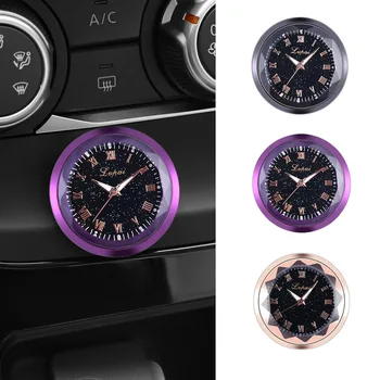 

Hot Mini Car Clock Stick-on Glass Cover Decorative Clock for Car SUV JLD