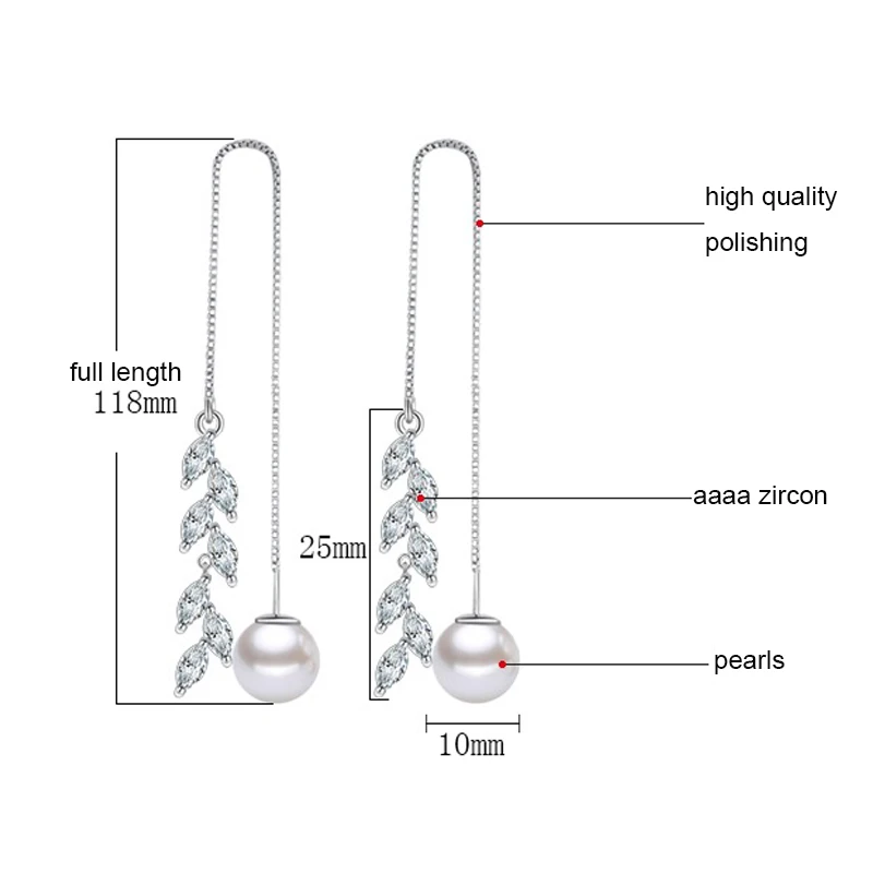 white gold color women pearls dangle earrings (4)