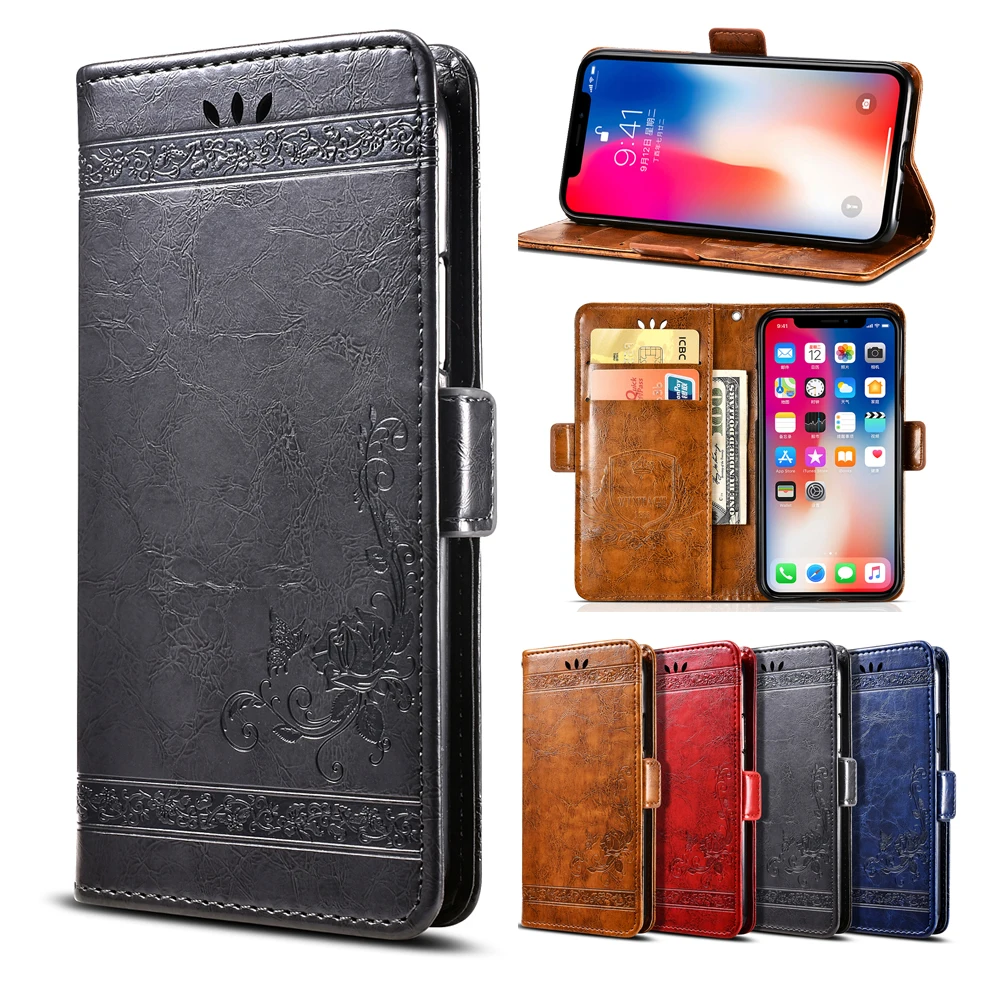 

For ZTE Blade A6 Case Luxury Vintage Floral Flip Wallet Leather Phone Case for ZTE Blade A6 Cover Coque Accessories