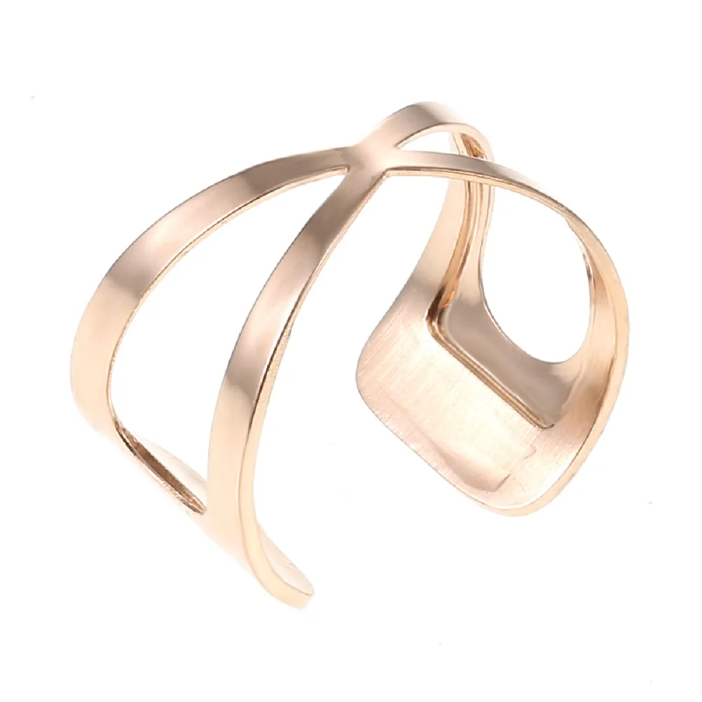 Кремо персонализированные регулируемые французские кольца из розового золота кольца из нержавеющей стали для женщин подарок на день рождения кожаные кольца - Цвет основного камня: 001