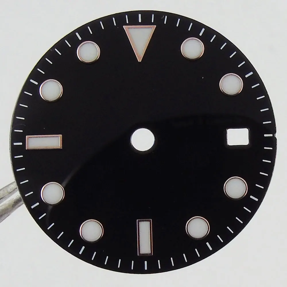 

28.5 mm Bliger Black White sterile Watch Dial fit 2836 2824 2813 3804 Miyota 82 Series movement 40 mm watch