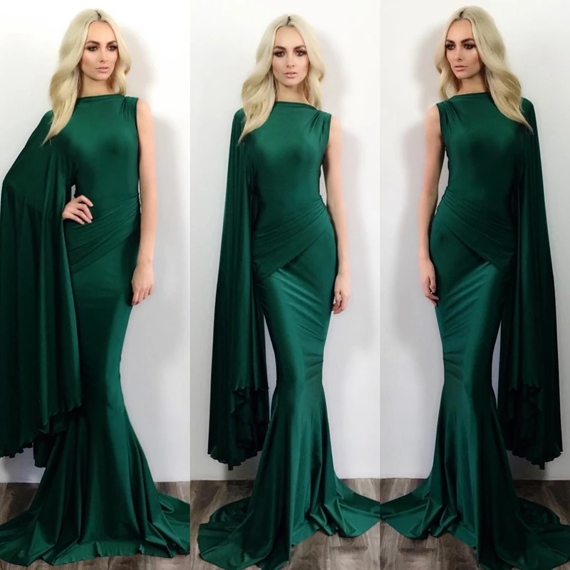 Y Long Emerald Green Prom Dress High Neck Mermaid Y Long Emerald Green Prom Dress High Neck Mermaid Dresses 2017 Vestidos De Noche Ballkleider Galajurken In From Weddings Events