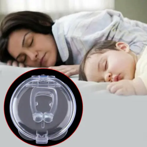 

Stop Anti Snoring Snore Silicon Nose Clip Sleep Aid Night Plug Device Magnetic Nose Clip + Plastic travel case