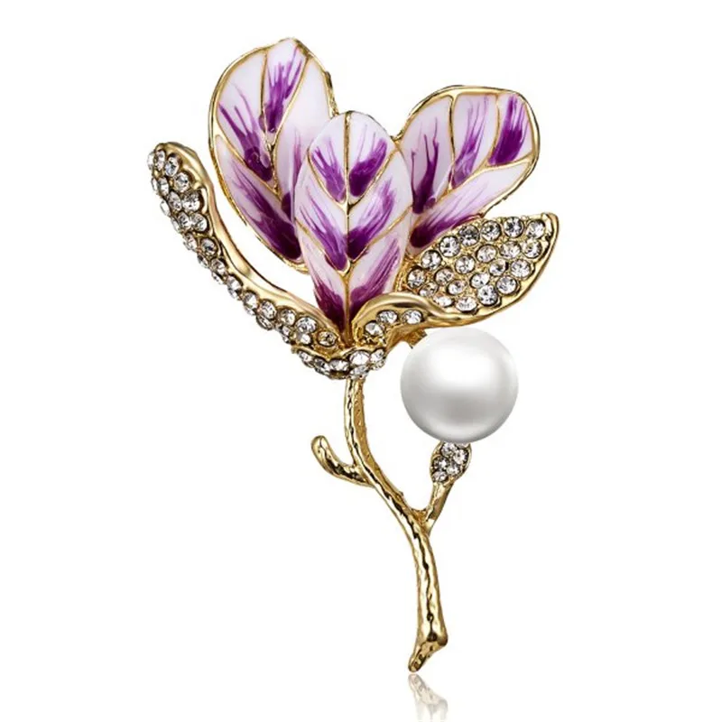 Pink Cystal Grande Flor Broche Pin Broche Insignia Diamante Rhinestone Lady Regalo