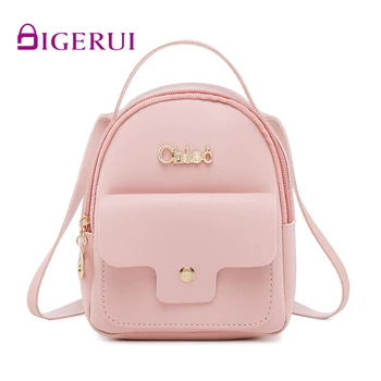 

2019 Mini Backpack Women Korean Style PU Leather Shoulder Bag Teenage Girls Multi-Function Small Bagpack Female Phone Pouch