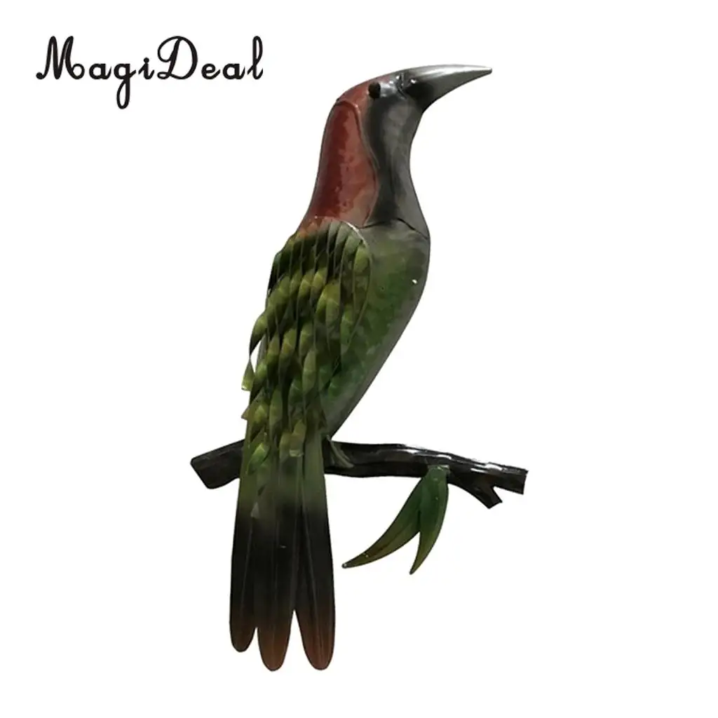 Iron Wall Decor Stand Bird Figurine Miniature Fairy Garden Decoration Figures Statue Ornament