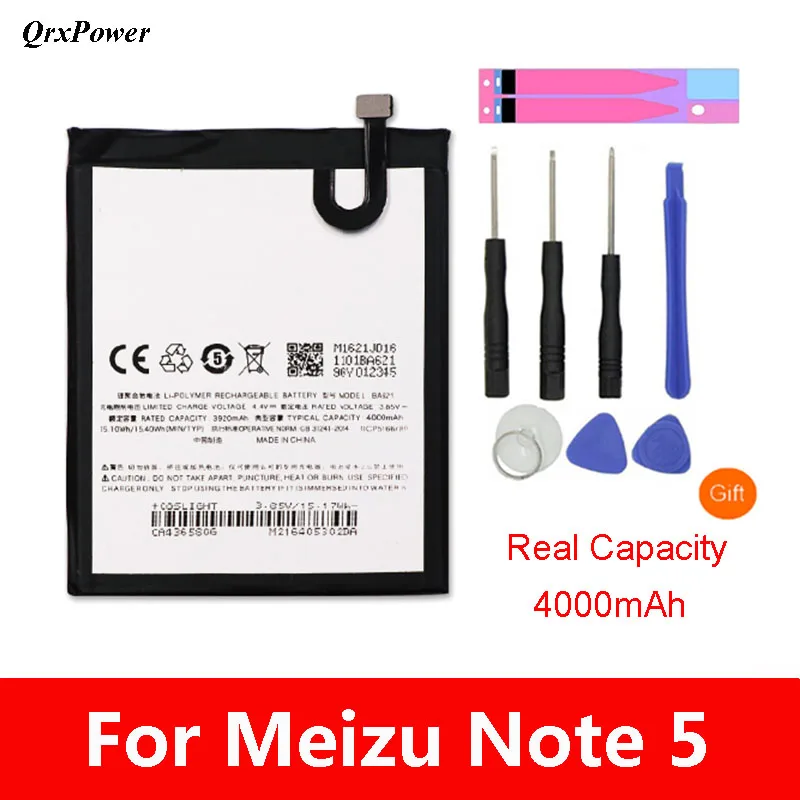 QrxPower оригинальный BA621 сменный литий ионный аккумулятор 4000 мАч для Meizu Note 5 meilan note5