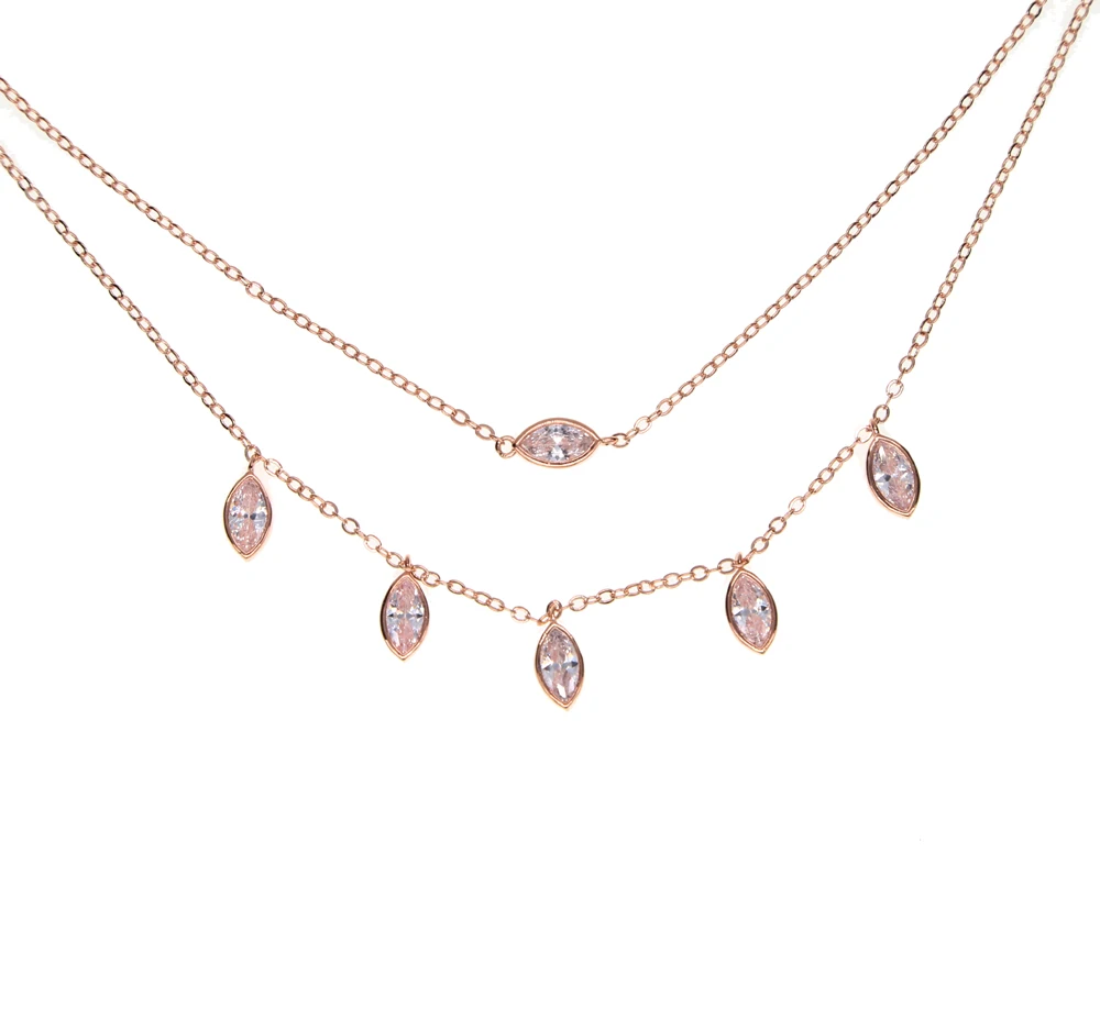 

Free shipping Fashion statement multi layer water drop cz pendant chain hollow square shape necklace choker collar jewelry