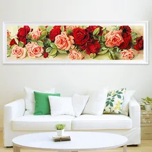 DIY 5D Diamant Schalter Kit Stickerei Bunte Rose Malerei Mosaik Hand Kreuzstich Wohnkultur Handwerk 90*30 cm