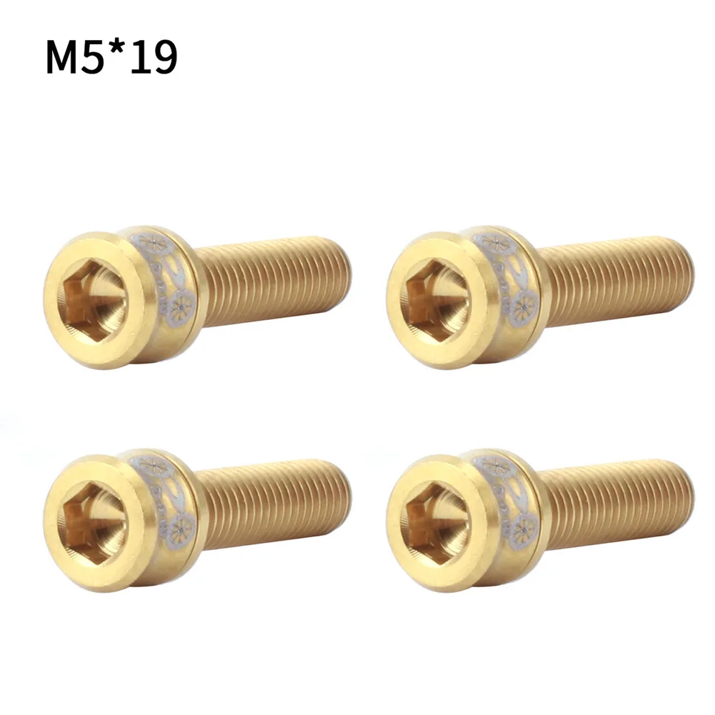 

4Pcs Set Ultra-light Titanium Alloy Stem Bicycle Fixing Spacer Screw Bolts Cycling