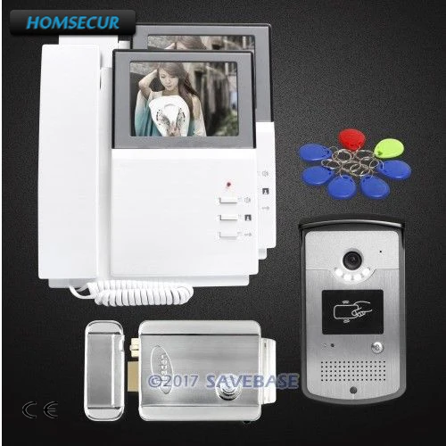 

HOMSECUR Hand-Free 4.3inch Wired Video Door Entry Phone Call System with Dual-way Audio Communication + Electric Lock