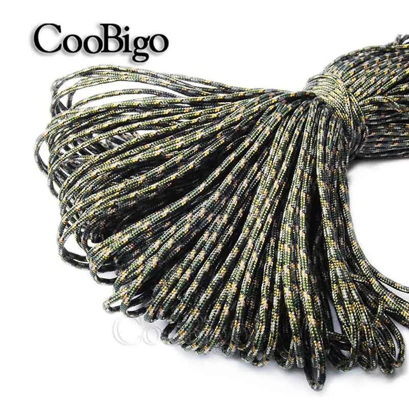 1 шт 50ft Dia.2mm Strand Core Paracord браслет талреп Кемпинг веревка для выживания парашют шнур# S0025-50A/B(Mix-s