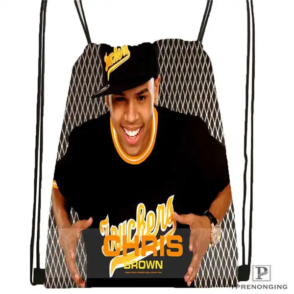 Custom Chris-Brown-Royalty походная сумка на шнурке Cute Daypack Kids Satchel(черная спинка) 31x40 cm#180611-03-122