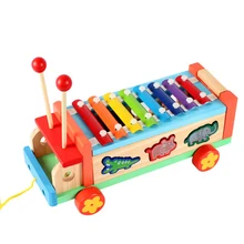 Деревянные многофункциональные животные Растяжка восемь музыки фортепиано Ручной фортепиано детские головоломки деревянные игрушки