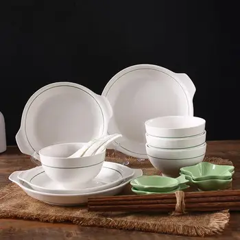 

AsyPets 20Pcs/Set Simple Stacked Ceramic Tableware Set for Kitchen Dining Room