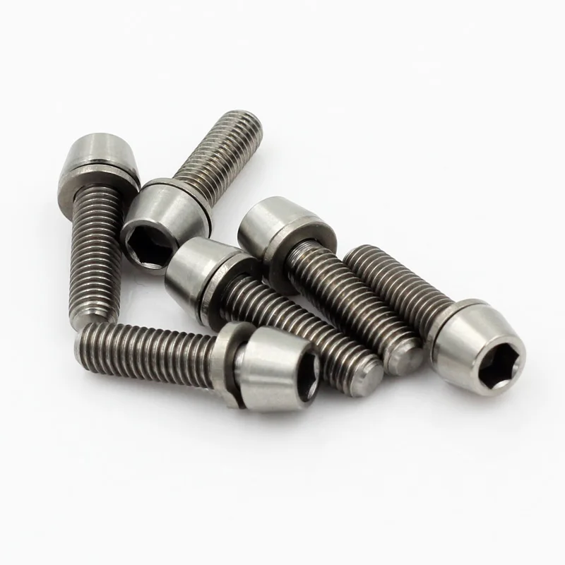 6 шт. титановые Ti M5x18mm шестигранные конические болты с шайбой винт ...