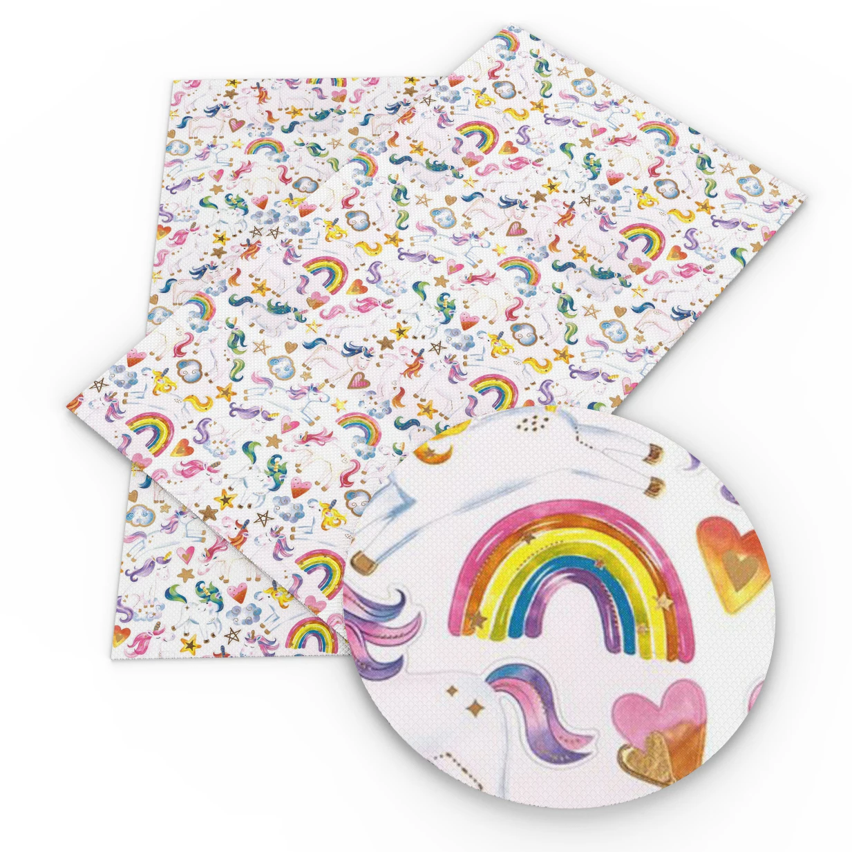 

David accessories 20*34cm Cactus Rainbow Printed Faux Leather Fabric DIY Hairbow Bag Shoes Synthetic Leather,1Yc7097