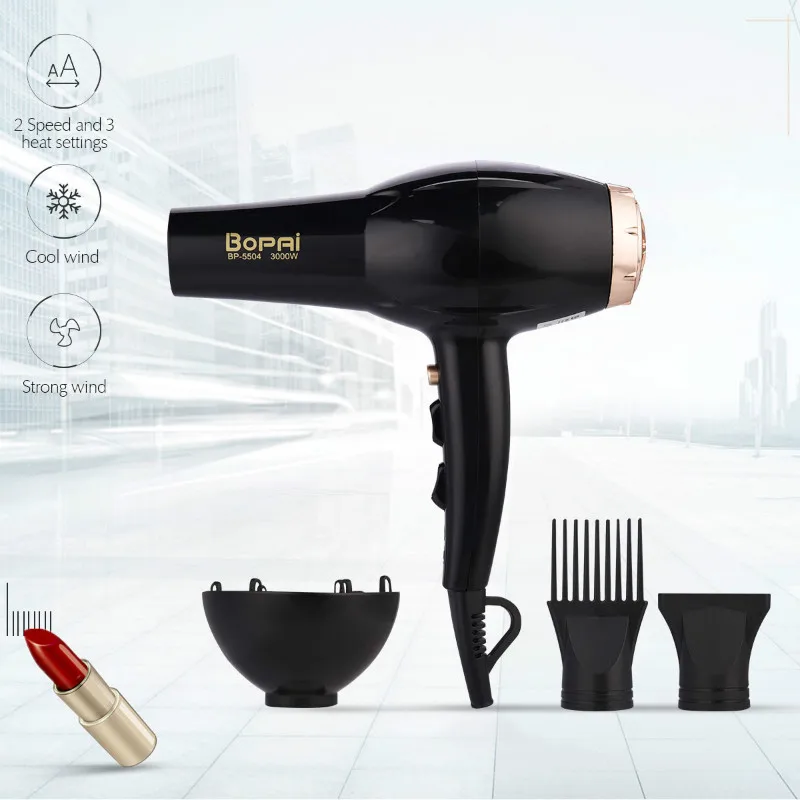 

Professional Strong Power 3000W Hair Dryer For Hairdressing Barber Salon Tool Blow Dryer Low Noise Hairdryer Hot Cold Air Adjust